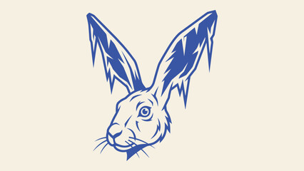 Vector illustration of a stylized frozen hare head with icicles on ears for winter sports mascot or logo design © Sahabat