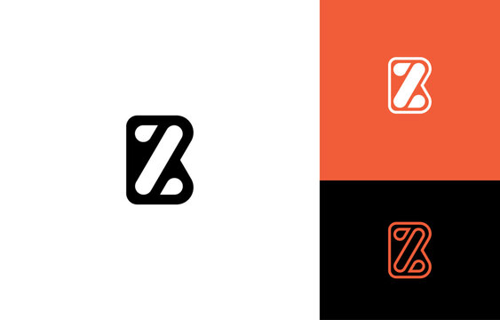 Modern Letters BZ or ZB Monogram Template Design. Z B Logo Idea. 