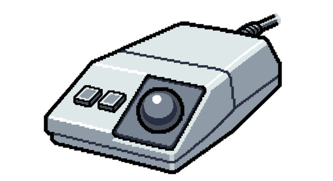 Retro Computer Mouse with Trackball and Buttons.