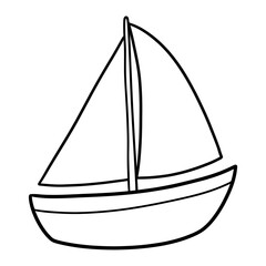 Simple line art sailboat illustration for nautical designs © rafsanwd
