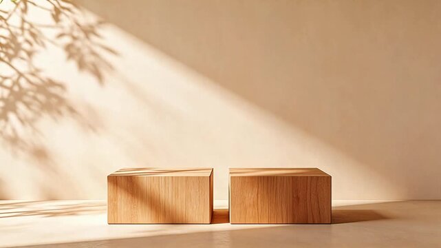 Two wooden blocks in sunlight
