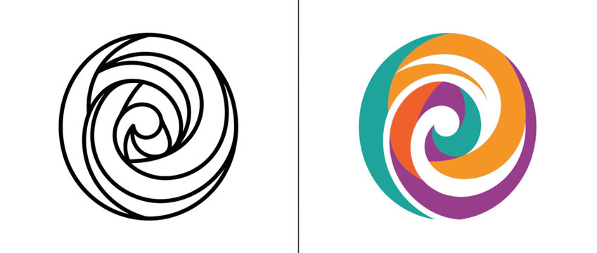 Abstract Swirl Logo Icon Set