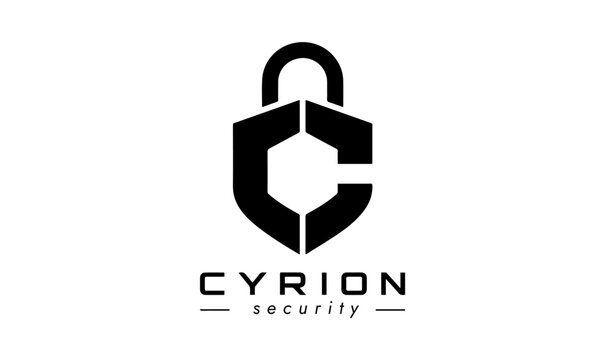 Cyrion security logo icon with geometric letter C monogram padlock shield