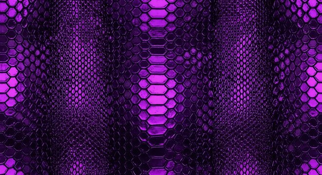 seamless snake skin pattern in neon purple and black color