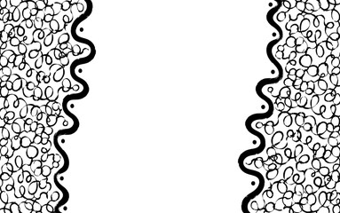 Fototapeta premium Hand Drawn Abstract Squiggle Border Frame with Copy Space Monochrome Illustration