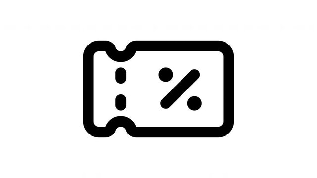 coupon animated Line Icons Premium 4K, Modern Minimal Outline Motion Graphics Collection
