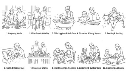 Obraz premium Premium Telemedicine Line Art Collection | Digital Healthcare One-Line Figure Library