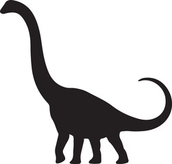 Brontosaurus Dinosaur Black Silhouette Vector © Abu
