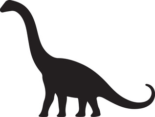 Brontosaurus Dinosaur Black Silhouette Vector © Abu