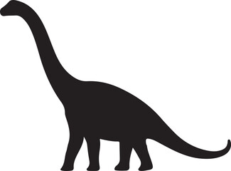 Brontosaurus Dinosaur Black Silhouette Vector © Abu