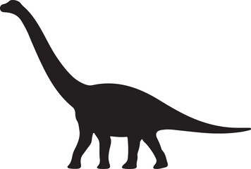 Brontosaurus Dinosaur Black Silhouette Vector © Abu