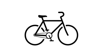 Fototapeta premium Minimalist black bicycle line icon isolated on white background