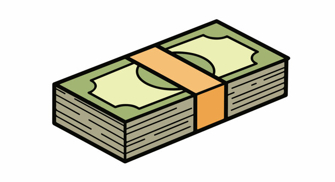 A stack of green bills with an orange band