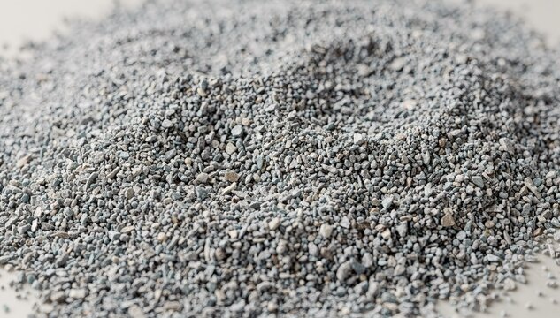 Medium shot highlighting light gray cool roof granules spread evenly demonstrating their effectiveness in reducing roof heat absorption with subtle color variation.