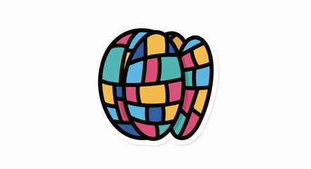 Obraz premium A colorful abstract illustration of a brain composed of various rectangular shapes