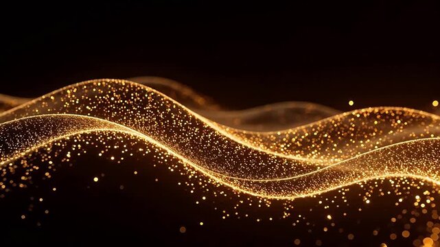Golden sparkling wave pattern