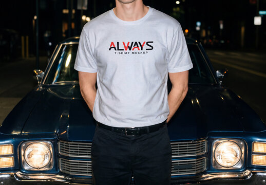 Realistic Men's T-Shirt Mockup