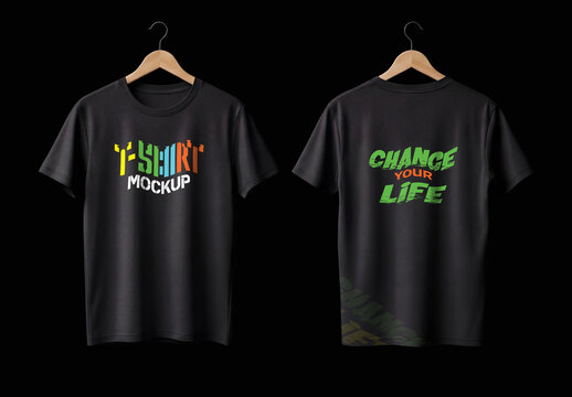 T-Shirt Mockup Set on Hanger
