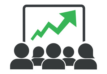 Business Growth Presentation Illustration Showing Financial Performance, Revenue Increase and Corporate Analytics Training Concepts Together © Creative Spark