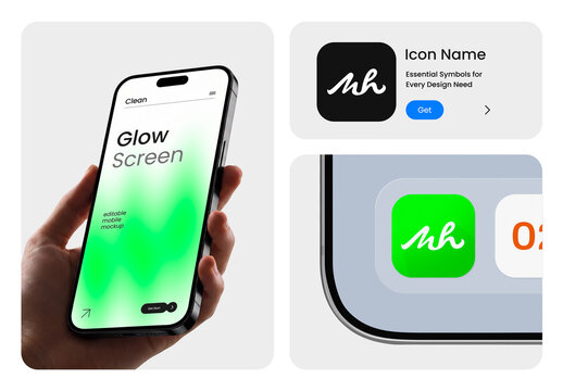 Smartphone App Icon Mockup