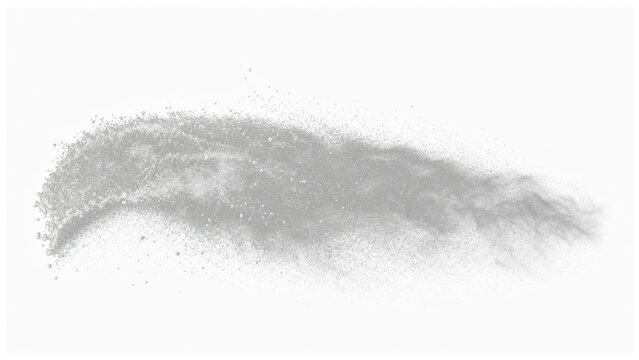 White powder sweep isolated on transparent background
