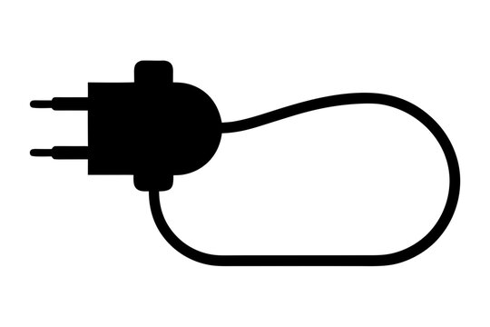Electric plug silhouette Vector, Electric plug icon Illustration