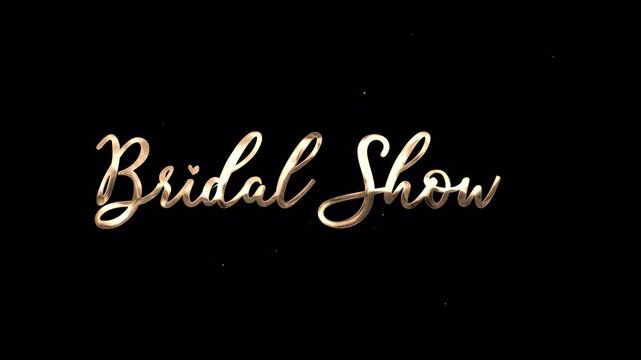 ​Bridal Shower Gold Handwriting Animation with Transparent Background