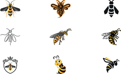 Obraz premium Scorpion Logo and Badge Icon Set Featuring Tribal Tattoo, Line Art, Cartoon Mascot, Shield Emblem, and Realistic Desert Arachnid Vector Designs