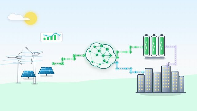 Smart Green Renewable Energy Net Zero Emission AI Load Balancer Managing Sustainable Power Grid Systems and Efficient Infrastructure Distribution