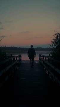 silhouette of a man on the beach