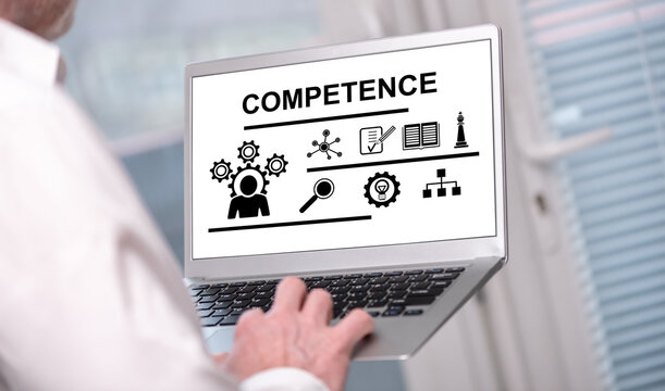 Competence concept on a laptop screen