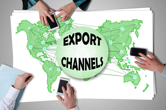 Export channels concept placed on a desk