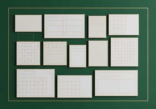GridPaperCollageOnDarkBackgroundDisplay.