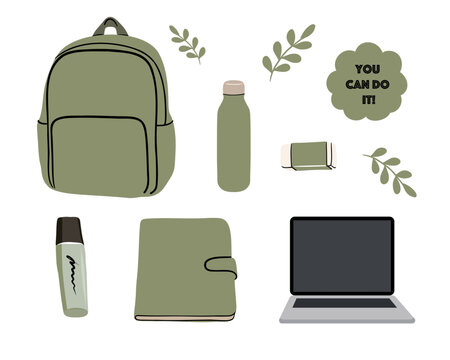 Hand Drawn Student Essentials Clipart Collection
