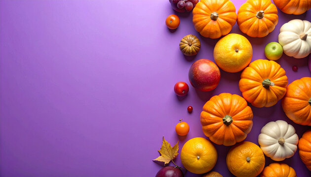 Autumn Pumpkin Border Background