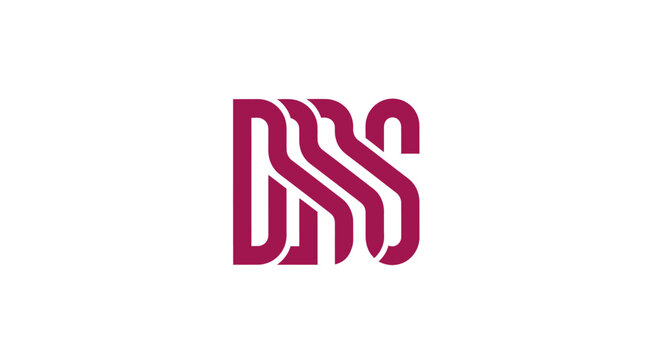 Abstract wavy DSS monogram typography logo.