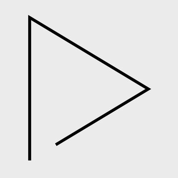 Universal Play Button Icon: A Clean Line Art Symbol Representing Start, Run, Media Playback, and Forward Actions, Ideal for Multimedia Players, Video Platforms, and Interactive User Interfaces