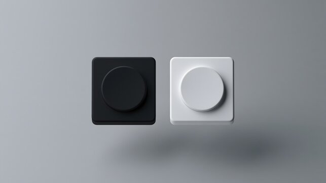 Abstract minimalist 3D rendering backdrop Featuring twin alternative option switches with copy space