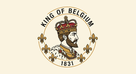 King of Belgium Royal Crest Emblem. © Jakun