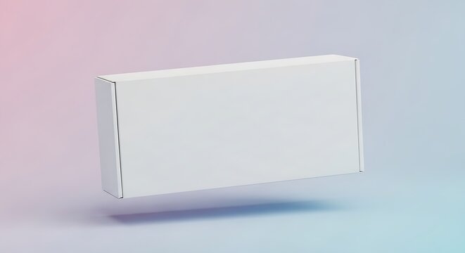 Minimalist white rectangular box on gradient.