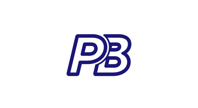 Dynamic blue PB monogram letter logo design.