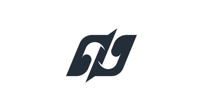 Dynamic stylized letter N or Z monogram logo