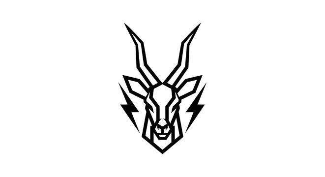 Geometric gazelle head logo with sharp angular lines