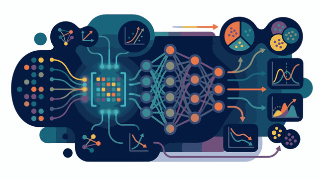 Abstract digital representation of neural network processing and data analysis