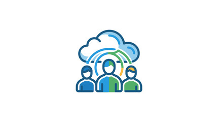 Naklejka premium Stylized clouds and rainbow symbols for weather concepts