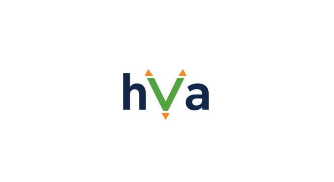 Green and navy hva text with pencil icon.
