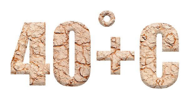 Digital composite. 

40˚+C with an overlay of parched earth. 
