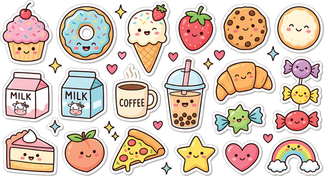 Cute food and drink stickers