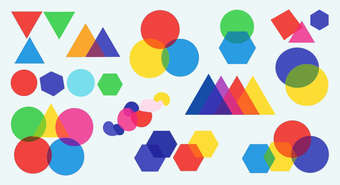 Colorful Geometric Shapes Overlayed