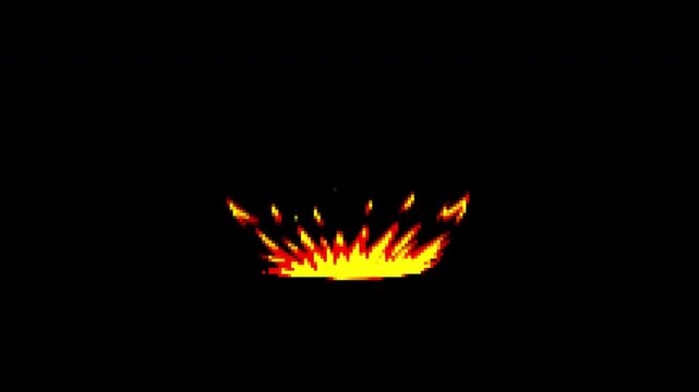 Stylized 2D Hand Drawn Cartoon Fire Explosion Effect Animation.